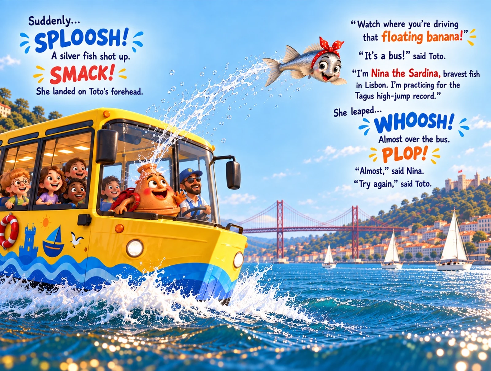 Book preview: Toto meets Nina the sardine.